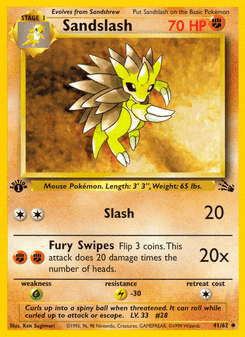 Sandslash — carta 41 de Fóssil