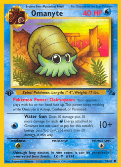 Omanyte — carta 52 de Fóssil