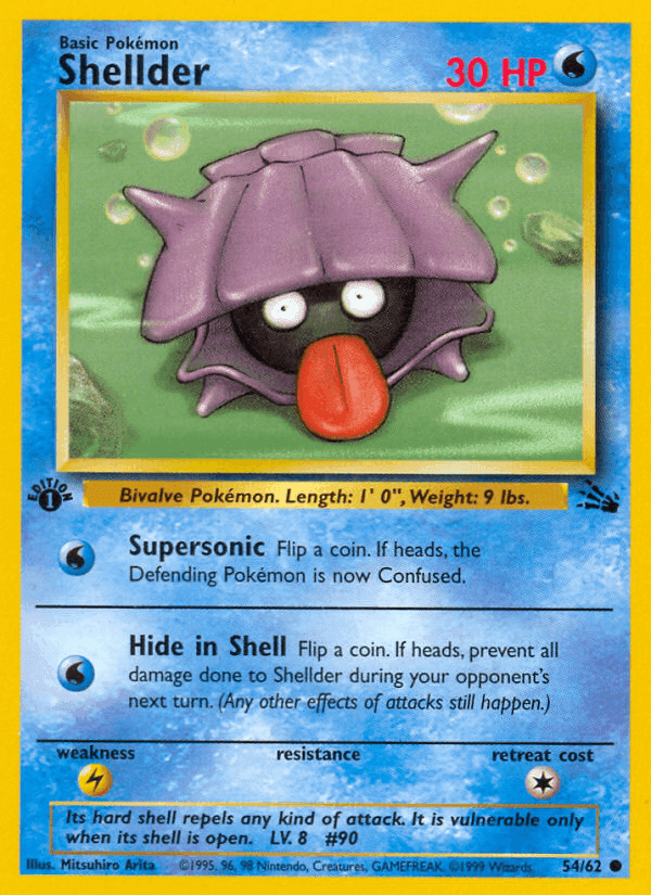 Shellder, carta 54 da expansão Fóssil