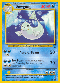Dewgong — carta 36 de Base Set 2
