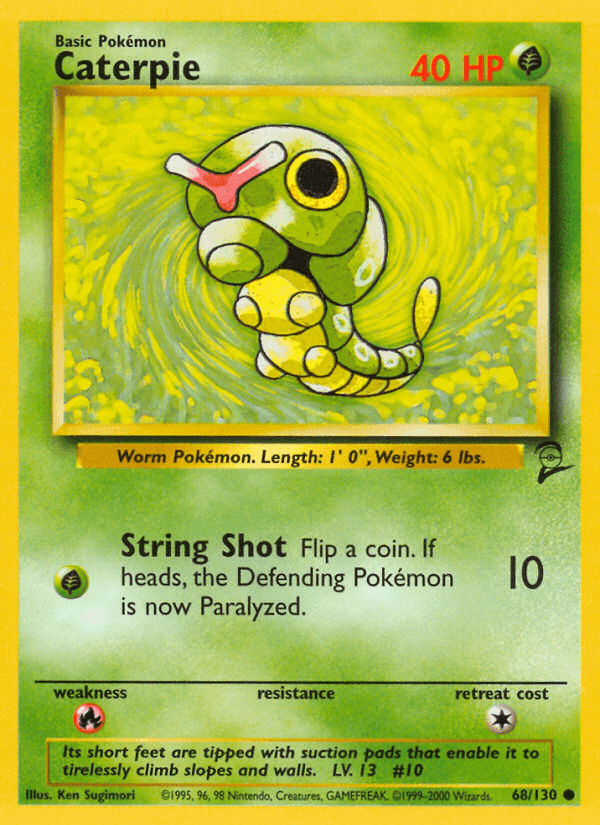 Caterpie, carta 68 da expansão Base Set 2