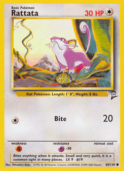 Rattata — carta 89 de Base Set 2