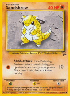 Sandshrew — carta 91 de Base Set 2