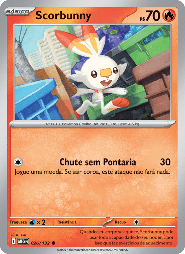 Scorbunny, carta 026 da expansão Mega Evolução