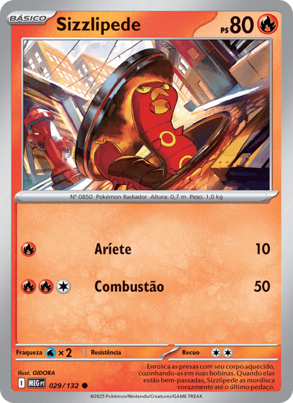 Sizzlipede, carta 029 da expansão Mega Evolução