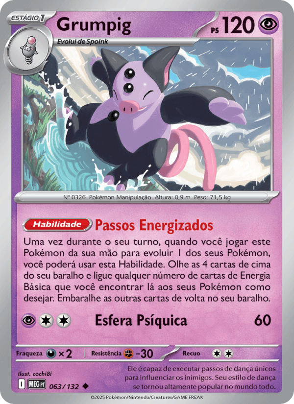 Grumpig, carta 063 da expansão Mega Evolução