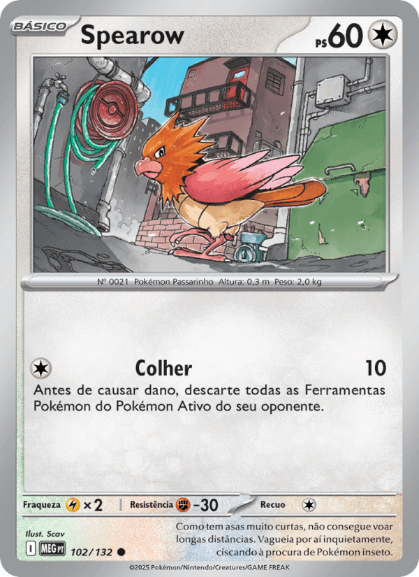 Spearow, carta 102 da expansão Mega Evolução