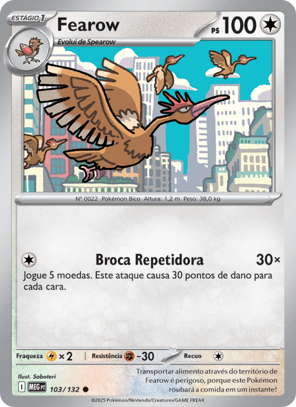 Fearow, carta 103 da expansão Mega Evolução