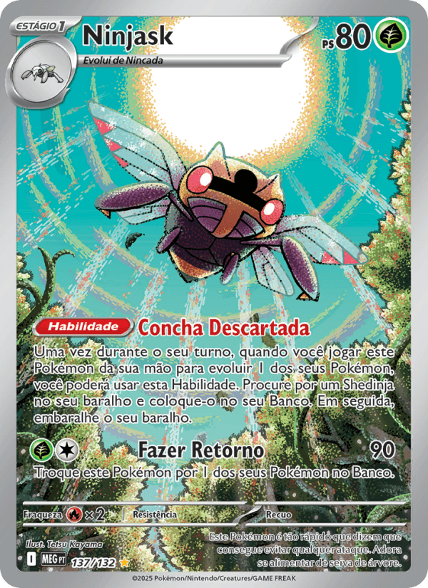 Ninjask, carta 137 da expansão Mega Evolução