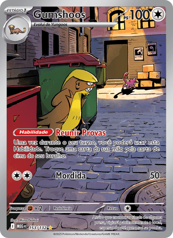 Gumshoos, carta 153 da expansão Mega Evolução
