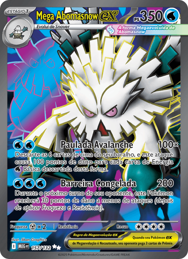 Mega Abomasnow ex, carta 157 da expansão Mega Evolução