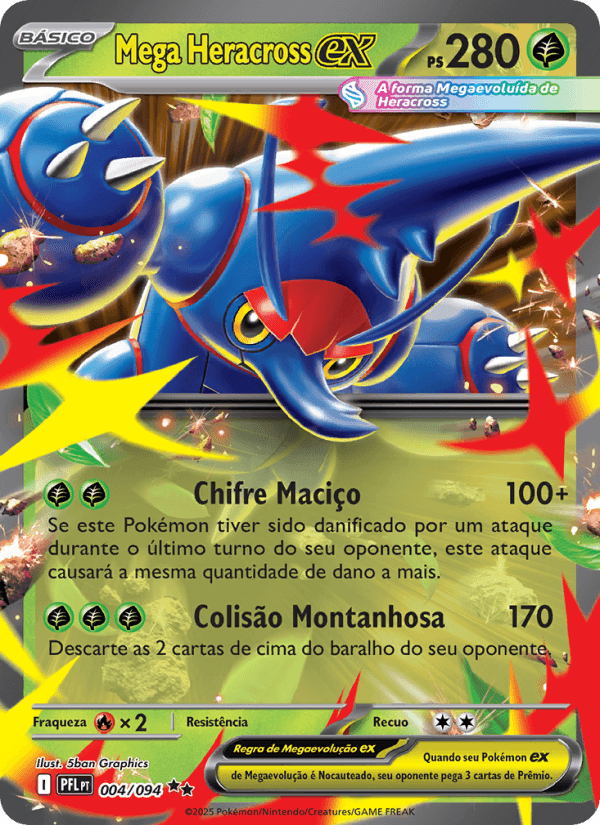 Mega Heracross ex, carta 004 da expansão Fogo Fantasmagórico