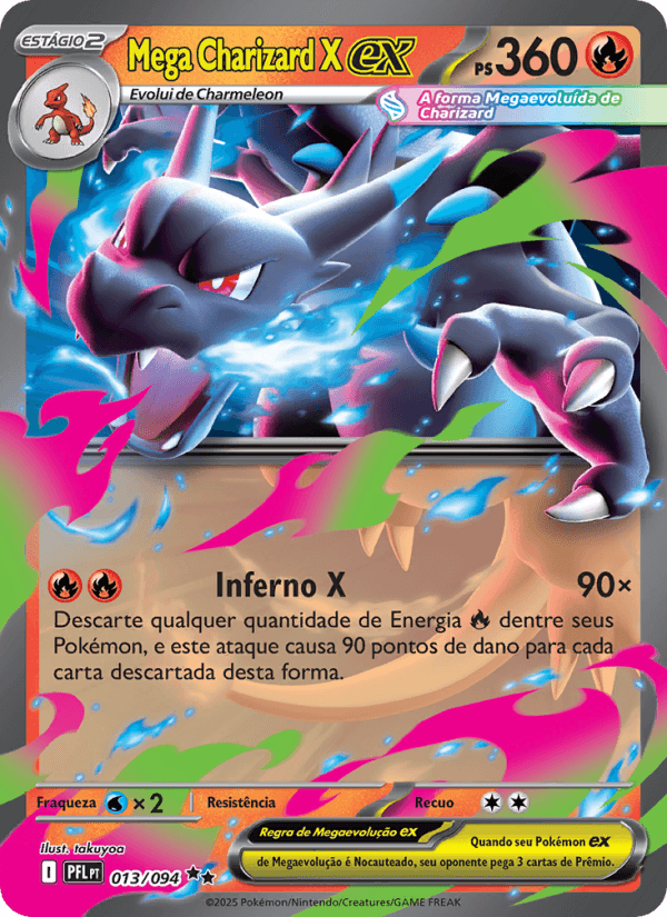 Mega Charizard X ex, carta 013 da expansão Fogo Fantasmagórico