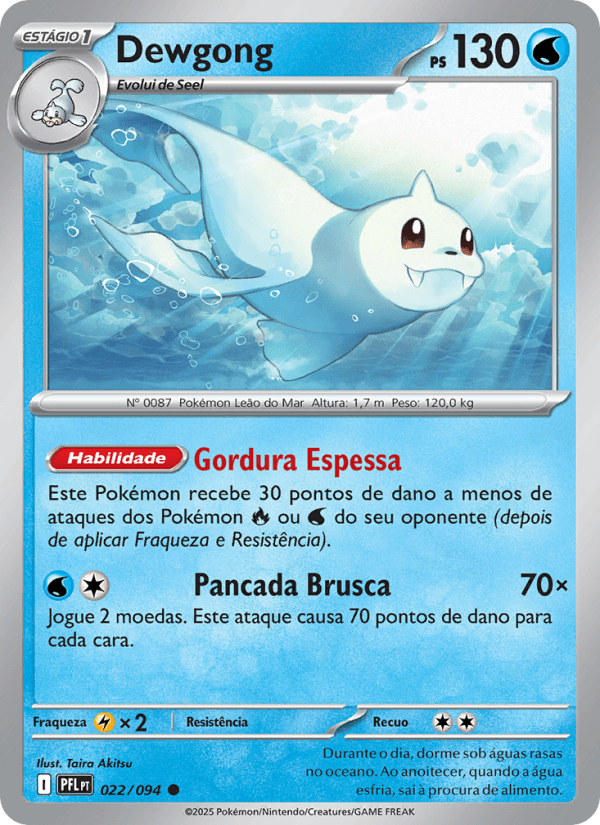 Dewgong, carta 022 da expansão Fogo Fantasmagórico