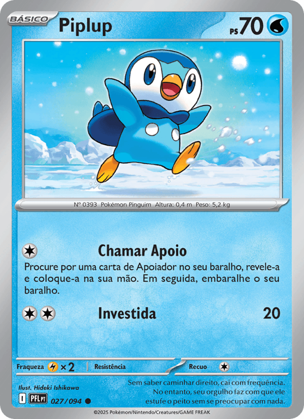 Piplup, carta 027 da expansão Fogo Fantasmagórico