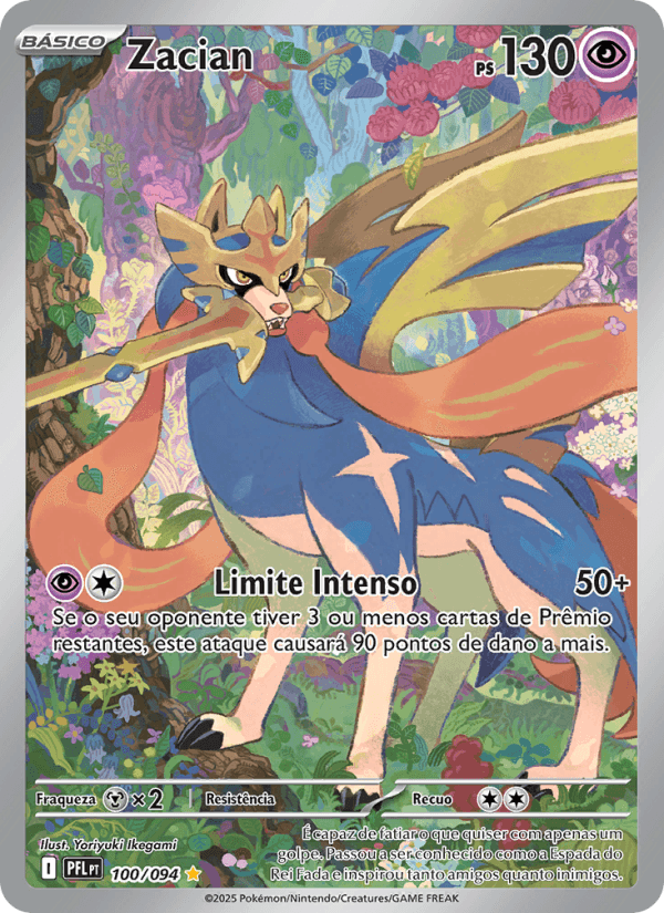 Zacian, carta 100 da expansão Fogo Fantasmagórico