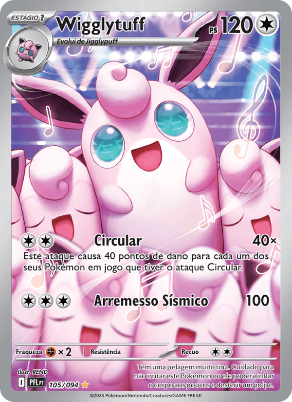 Wigglytuff, carta 105 da expansão Fogo Fantasmagórico