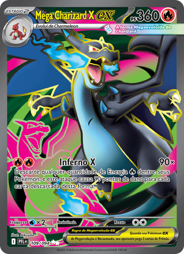 Mega Charizard X ex, carta 109 da expansão Fogo Fantasmagórico