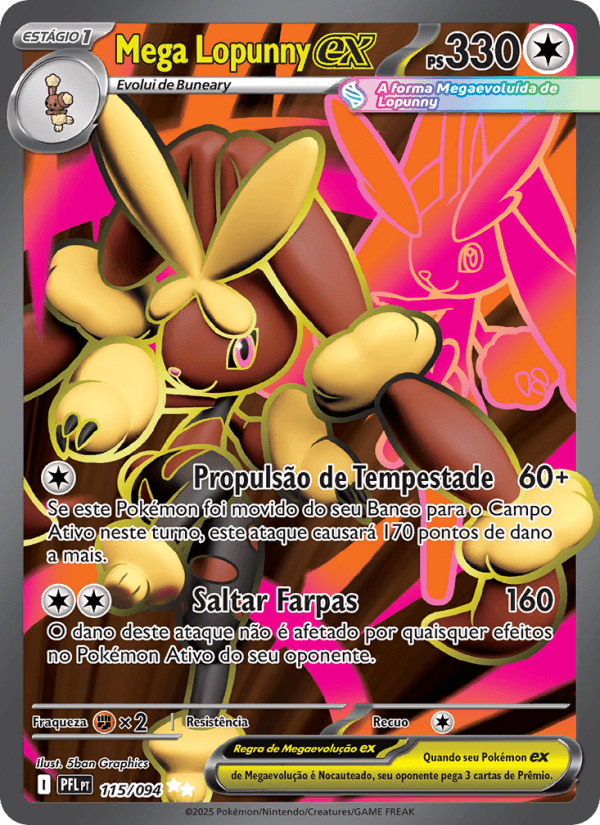 Mega Lopunny ex, carta 115 da expansão Fogo Fantasmagórico