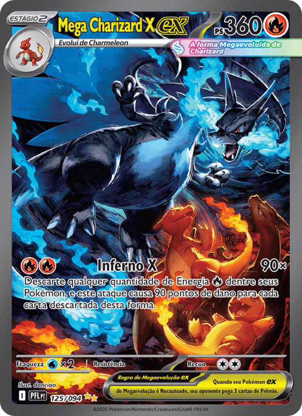Mega Charizard X ex, carta 125 da expansão Fogo Fantasmagórico