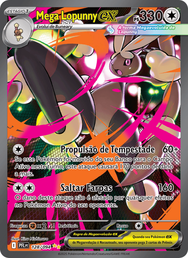 Mega Lopunny ex, carta 128 da expansão Fogo Fantasmagórico