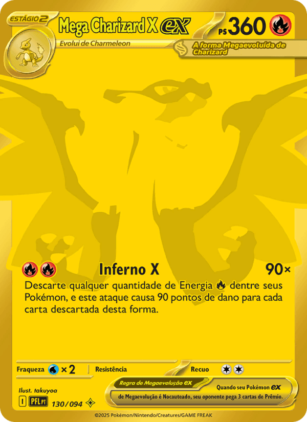 Mega Charizard X ex, carta 130 da expansão Fogo Fantasmagórico