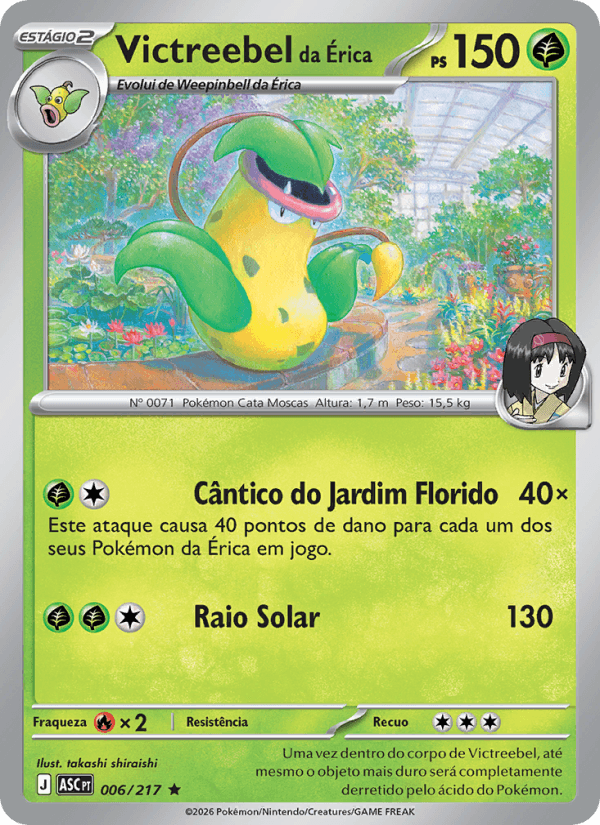 Victreebel da Érica, carta 006 da expansão Heróis Excelsos