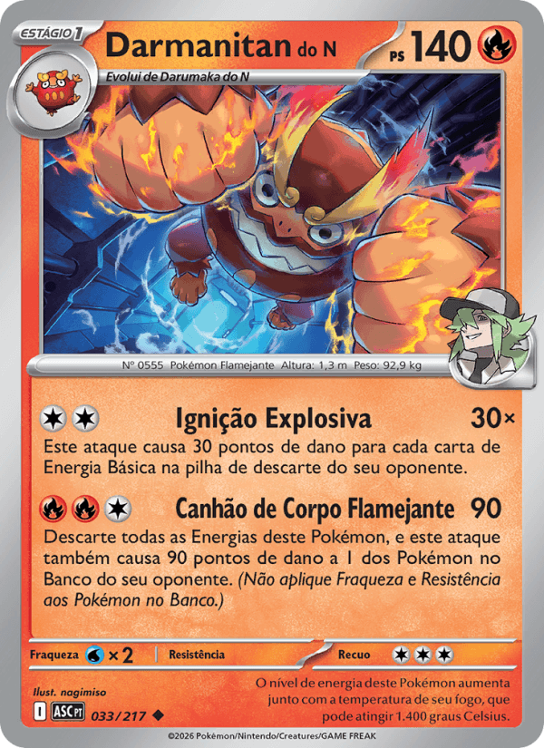 Darmanitan do N, carta 033 da expansão Heróis Excelsos