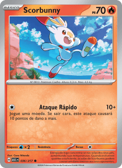 Scorbunny — carta 036 de Heróis Excelsos