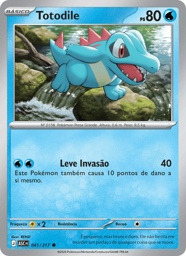 Totodile, carta 041 da expansão Heróis Excelsos