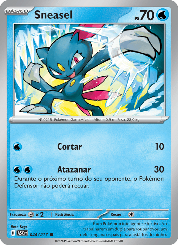 Sneasel, carta 044 da expansão Heróis Excelsos