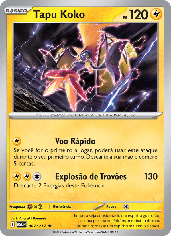 Tapu Koko, carta 067 da expansão Heróis Excelsos