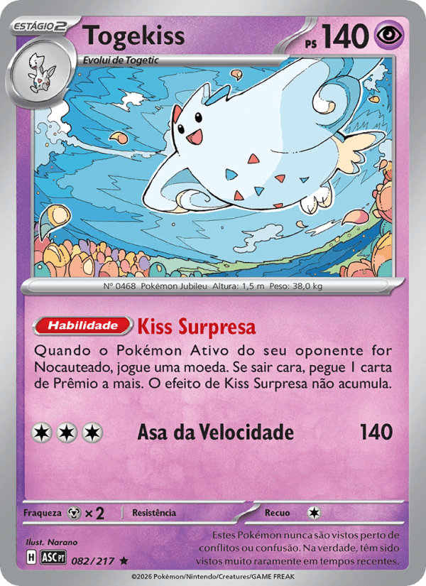 Togekiss, carta 082 da expansão Heróis Excelsos