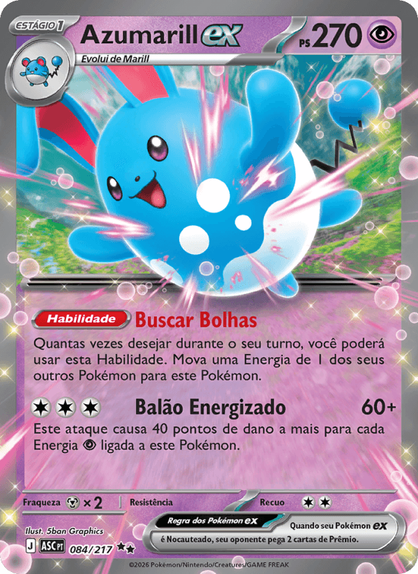 Azumarill ex, carta 084 da expansão Heróis Excelsos
