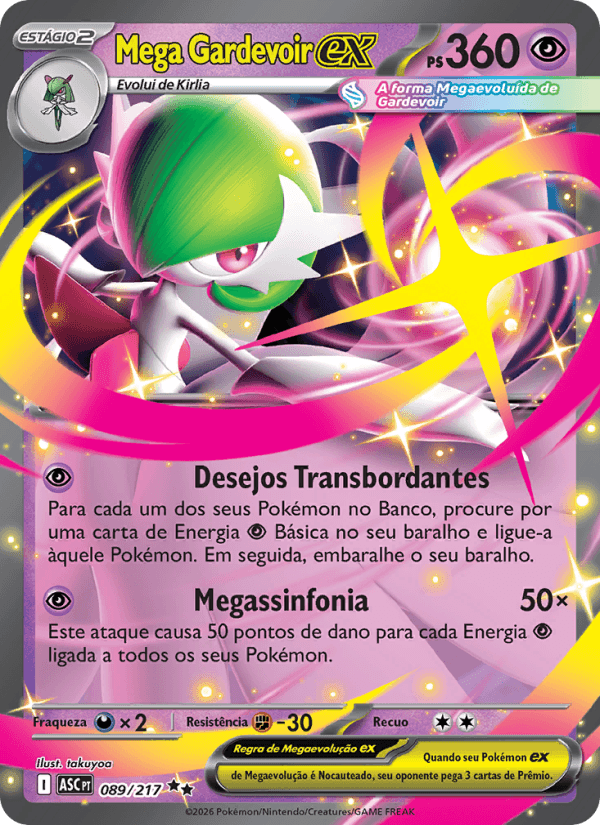 Mega Gardevoir ex, carta 089 da expansão Heróis Excelsos