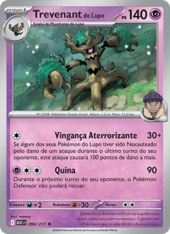 Trevenant do Lupo — carta 096 de Heróis Excelsos