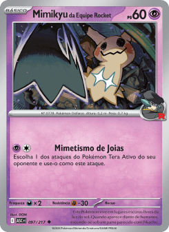 Mimikyu da Equipe Rocket — carta 097 de Heróis Excelsos