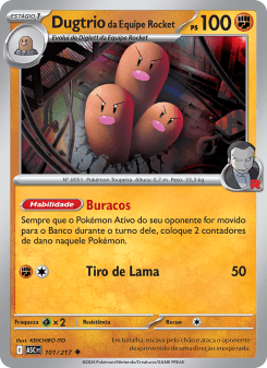 Dugtrio da Equipe Rocket — carta 101 de Heróis Excelsos