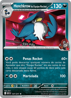 Honchkrow da Equipe Rocket — carta 127 de Heróis Excelsos