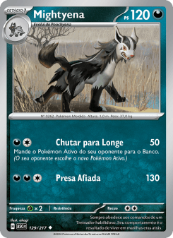 Mightyena — carta 129 de Heróis Excelsos