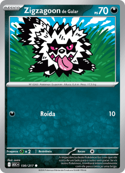 Zigzagoon de Galar — carta 130 de Heróis Excelsos