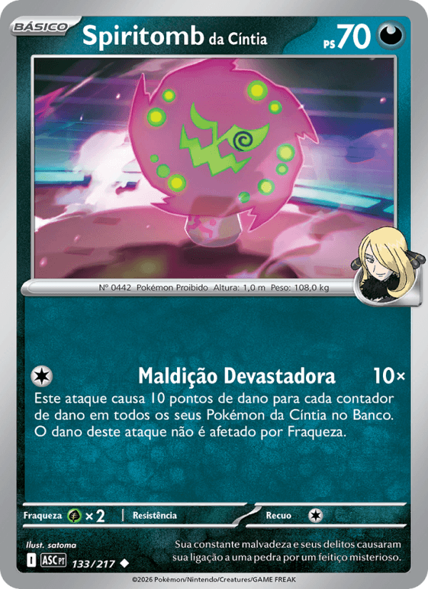 Spiritomb da Cíntia, carta 133 da expansão Heróis Excelsos