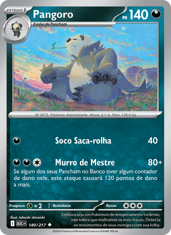 Pangoro, carta 140 da expansão Heróis Excelsos