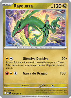 Rayquaza — carta 153 de Heróis Excelsos
