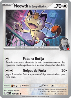 Meowth da Equipe Rocket — carta 161 de Heróis Excelsos