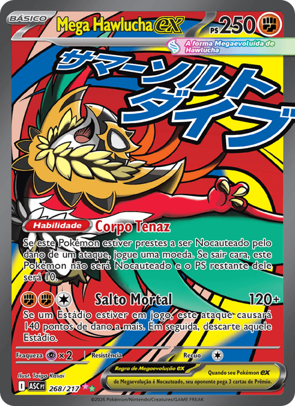 Mega Hawlucha ex, carta 268 da expansão Heróis Excelsos
