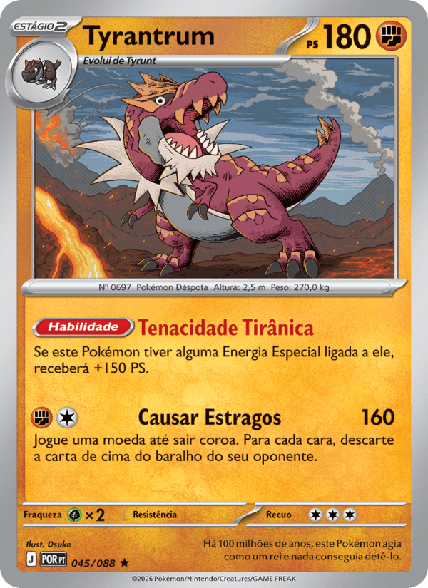Tyrantrum, carta 045 da expansão Equilíbrio Perfeito