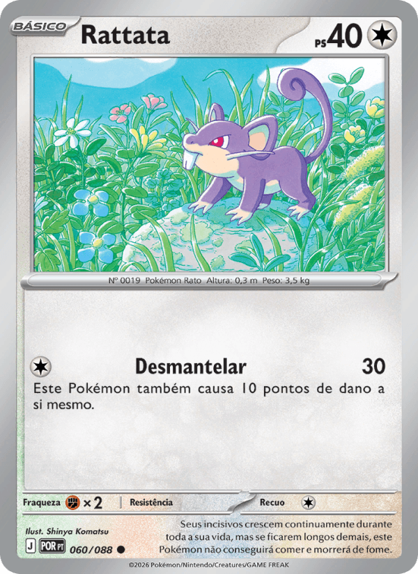 Rattata, carta 060 da expansão Equilíbrio Perfeito