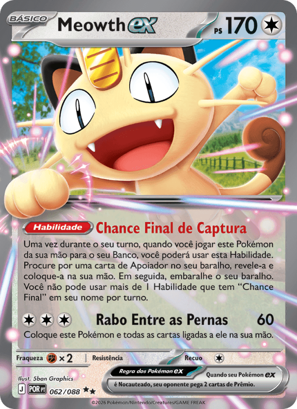 Meowth ex, carta 062 da expansão Equilíbrio Perfeito