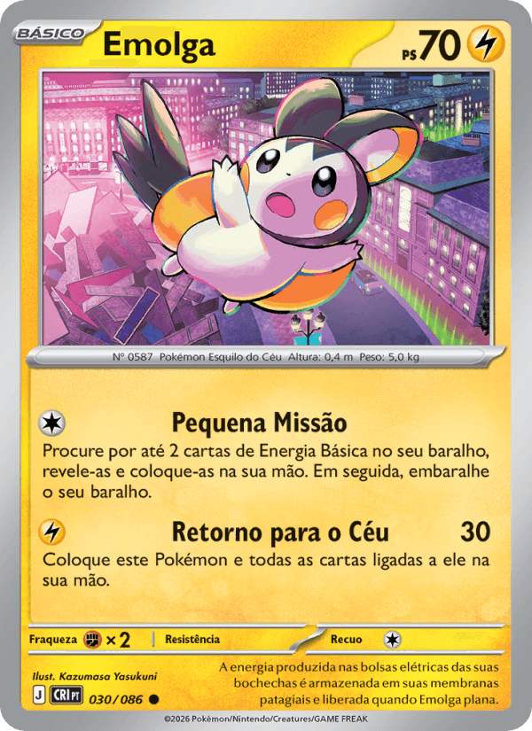 Emolga, carta 030 da expansão Caos Ascendente